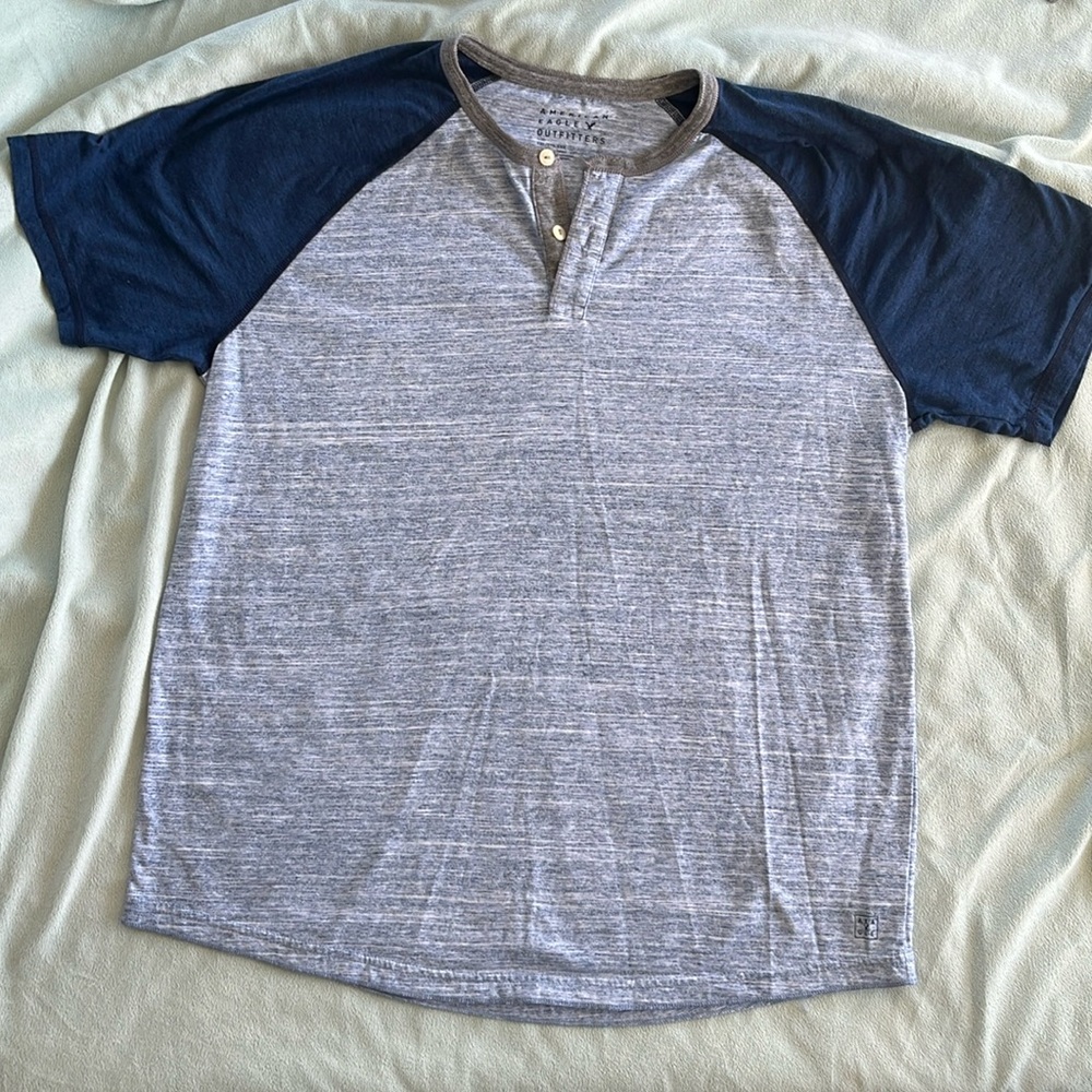 American Eagle Men’s Short Sleeve Baseball Style T Shirt Size XXL
